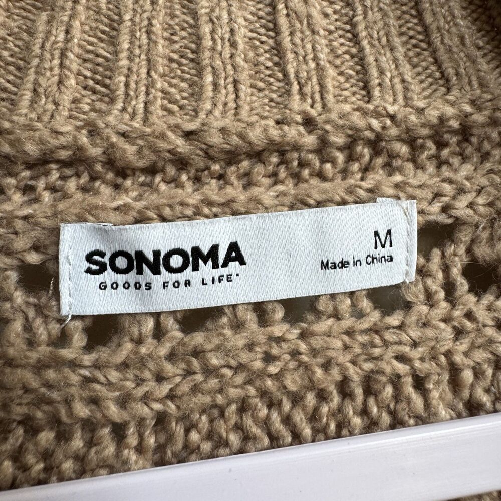 Sonoma Beige/Tan Patterned Cardigan Size Medium - Picture 2 of 4
